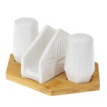 Сол & Пипер & Салфетник - Бялo & Бамбук